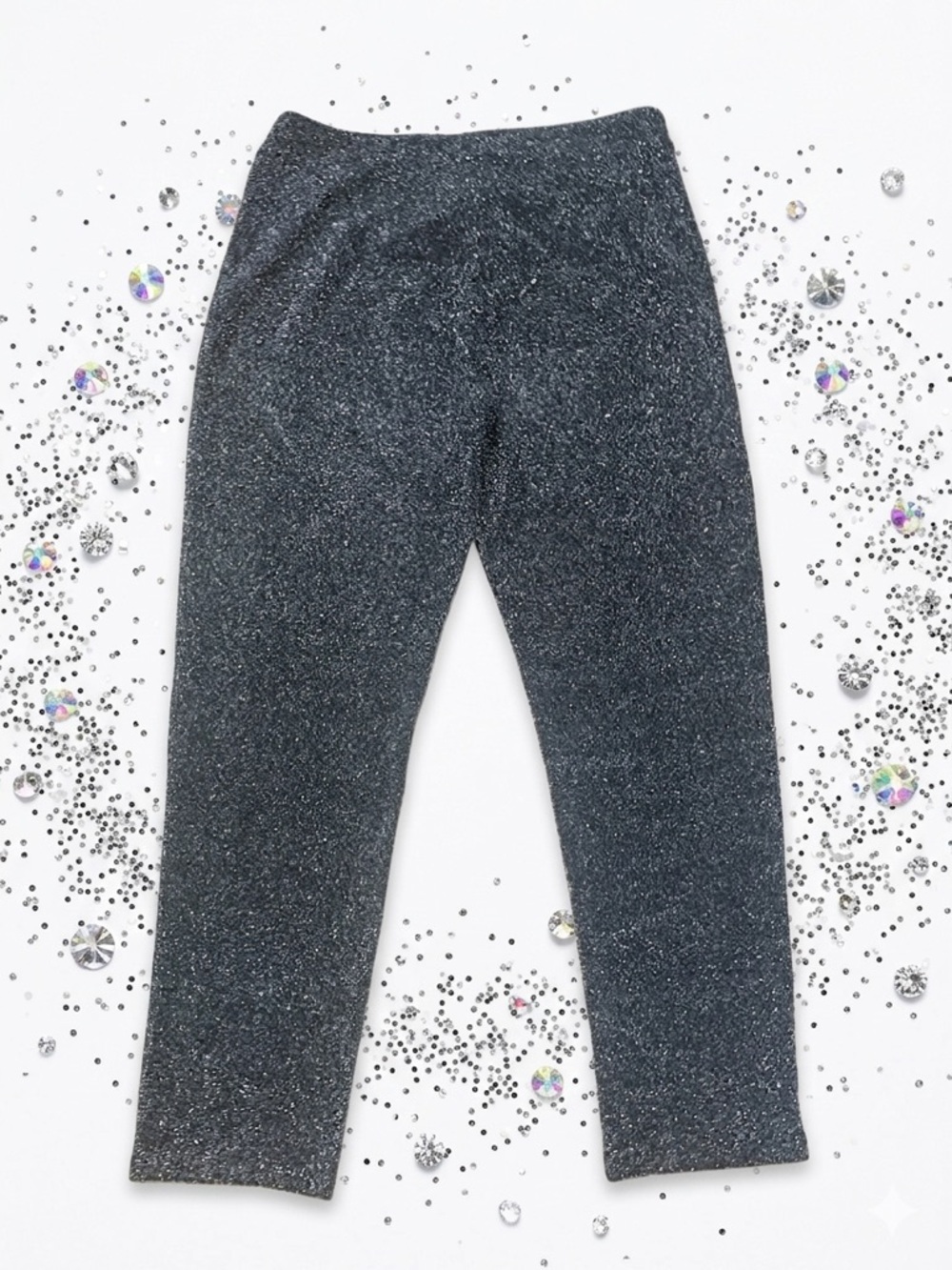 H&M Women’s Black Sparkle Knit Pull On Pants L